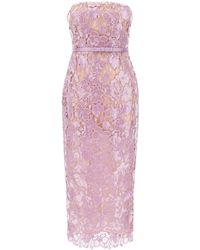 retroféte - Retrofete Rowena Floral Lace Strapless Midi Dress - Lyst