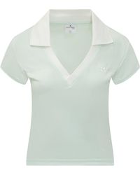 Courreges - Courrèges Sports Cropped V-Neck T-Shirt - Lyst