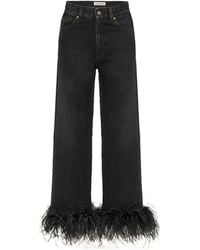 Valentino - Logo Patch Straight Leg Jeans - Lyst