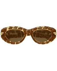 Bottega Veneta - Eyewear Oval Frame Sunglasses - Lyst