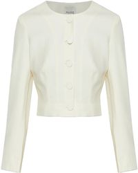 Posse - Elspeth Button-Up Wool Cropped Jacket - Lyst