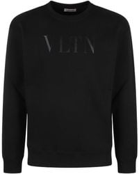 Valentino - Vltn Logo Printed Crewneck Sweatshirt - Lyst