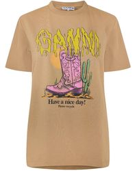 Ganni - Comfortable Versatile Casual T-Shirt - Lyst