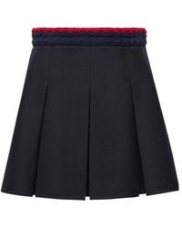 Moncler - Cotton Gabardine Pleated Mini Skirt - Lyst