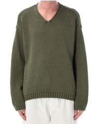 Stussy - Stüssy Rolled V-Neck Knitted Sweater - Lyst