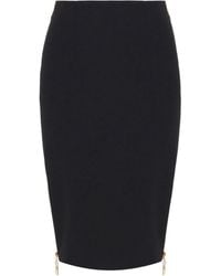 Elisabetta Franchi - Zip Detailed Midi Crepe Skirt - Lyst