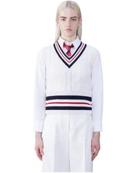 Thom Browne - Rwb-Stripe Cashmere Top - Lyst