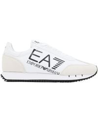 EA7 - Logo-Print Panelled Sneakers - Lyst