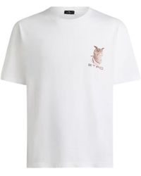 Etro - Cotton-Jersey T-Shirt With -Embroidery And Owl-Print - Lyst