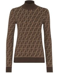 Fendi - Monogrammed Knitted Jumper - Lyst