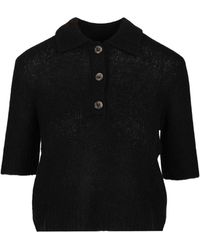 Lisa Yang - Masy Ribbed Knit Polo Top - Lyst