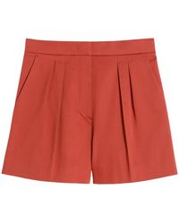 Max Mara - Tabacco Pleated Shorts - Lyst