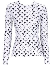 Marine Serre - Moon Printed Crewneck T-Shirt - Lyst