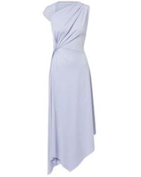 Victoria Beckham - Asymmetric Gathered Jersey Midi Dress - Lyst