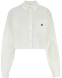 Givenchy - Logo Plaque Cropped Shirt - Lyst