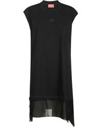 DIESEL - Asymmetric Crewneck Layered T-Shirt Dress - Lyst