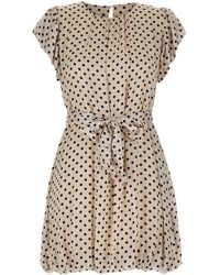 Kaos - Polka Dot Belted Short Dress - Lyst