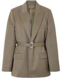 Victoria Beckham - Belted Wool-Blend Twill Blazer - Lyst