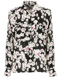 MSGM - Allover Floral Printed Long-Sleeved Shirt - Lyst