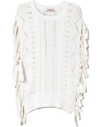Twinset - Fringed Open-Knit Top - Lyst