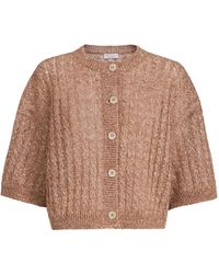 Brunello Cucinelli - Cable-Knit Openwork Cardigan - Lyst