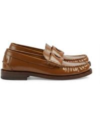 Gucci - Interlocking G Leather Loafers - Lyst