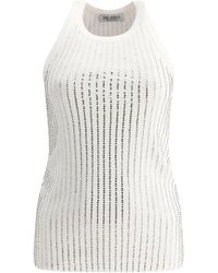 The Attico - The Embellished Ribbed Tank Top - Lyst