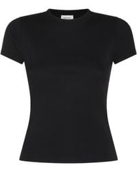 Saint Laurent - Crewneck Short-Sleeved T-Shirt - Lyst