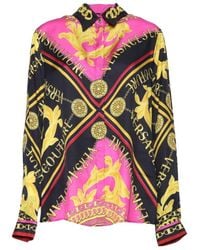 Versace Jeans Couture - Couture Logo Couture-Print Straight Hem Shirt - Lyst
