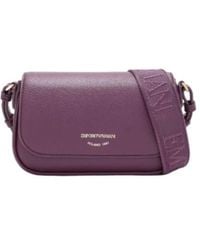 Emporio Armani - Wallet On Chain With Pebbled Texture And Adjustable Strap - Lyst