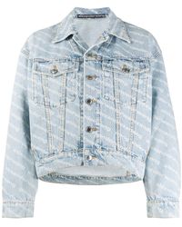 Alexander Wang - Allover Logo Printed Denim Jacket - Lyst