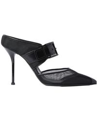 McQueen - Punk Buckle Heeled Mules - Lyst