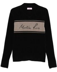 Martine Rose - Chenille V-Neck Sweater - Lyst