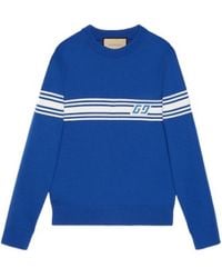 Gucci - Square Gg-Patch Wool Jumper - Lyst