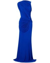 Alex Perry - Asymmetric Gathered Stretch-Jersey Gown - Lyst
