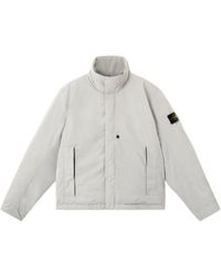 Stone Island - Logo Patch High Neck Jacket - Lyst