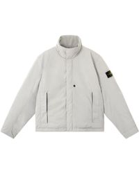Stone Island - Logo Patch High Neck Jacket - Lyst