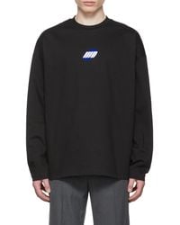 we11done - Logo-Print Cotton Sweater - Lyst