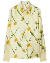 Burberry - Dandelion-Print Satin Shirt - Lyst