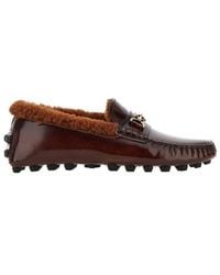 Tod's - T Plaque Round Toe Loafers - Lyst