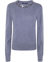 Seventy - Embellished Neck Jumper - Lyst
