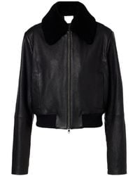 Vince - Shearling-Trimmed Leather Jacket - Lyst