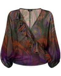 Etro - Paisley-Printed Silk Blouse - Lyst