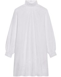 Celine - Cotton Toile Prairie Dress With Embroidery - Lyst