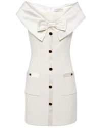 Alessandra Rich - Bow-Detail Satin-Trimmed Cady Minidress - Lyst