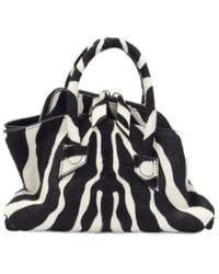 The Attico - The La Passeggiata Zebra Printed Mini Tote Bag - Lyst