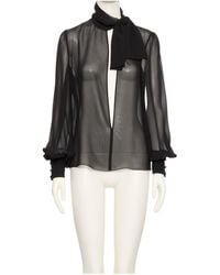 Valentino - Light Georgette Top With Scarf - Lyst