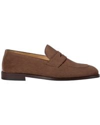 Brunello Cucinelli - Almond Toe Slip On Loafers - Lyst