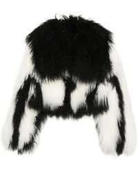 The Attico - The Oversized Fit Patterned Shearling Jacket - Lyst