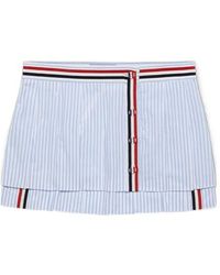 Thom Browne - Rwb-Stripe Pleated Wrap Skirt - Lyst